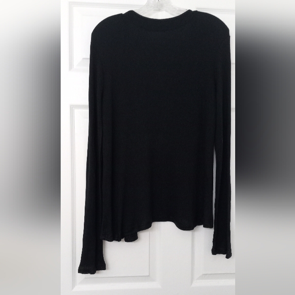 Victoria's Secret Dark Grey Thermal Cardigan Sweater w/ Bell Sleeves-Size: Large - Picture 4 of 10